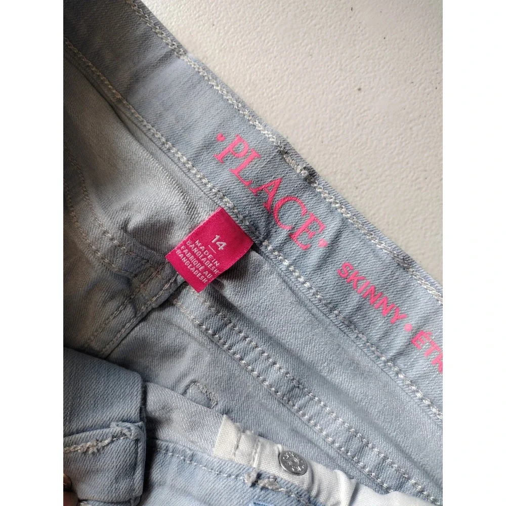 The Children's Place Girls Light Blue Skinny Jeans Size 14 Adjustable Waist